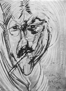 Male portrait by Stanislaw Ignacy Witkiewicz (Witkacy)