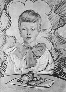 Portrait of Ryszard Glass as a boy with fruit Portrait of Ryszard Glass as a boy with fruit
