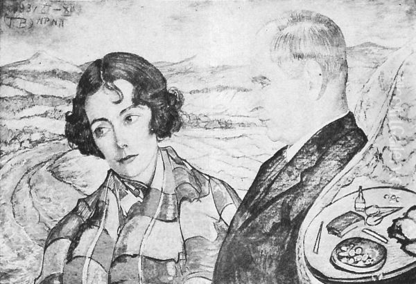 Portrait of Roza and Kazimierz Duch, against the background of a mountain landscape - view 1
