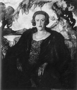 Portret Henryki Staroniewiczowej, w pejzazu z zamkiem Portret Henryki Staroniewiczowej, w pejzazu z zamkiem