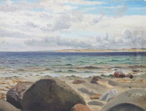 Coastal view with large stones. by Vilhelm Kyhn