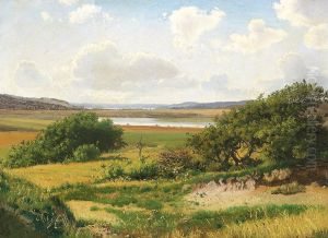 Danish landscape in Summer. by Vilhelm Kyhn