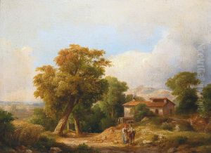 Italienische Landschaft mit Bauernhaus