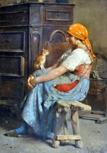 Maria Rosa and the kitten