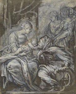 The Madonna With Child And Sainte Catherine