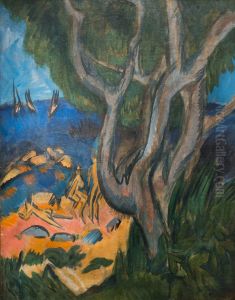 Bathers on the beach of Fehmarn by Ernst Ludwig Kirchner