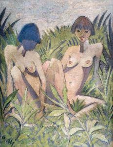 Two Nudes on the Grass by Otto Mueller