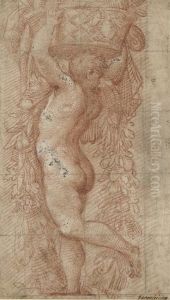 A Putto Carrying A Basket Of Fruit