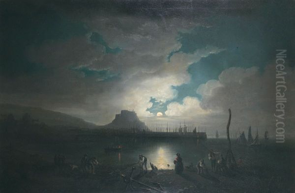 Moonrise over Gorey - view 1