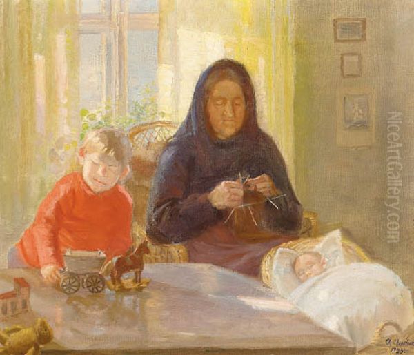 Grandmother watching the children. - view 1