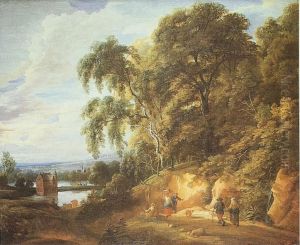 Gezicht op het woud van Soignies en de vijvers van het Rood Klooster by Jacques d'Arthois
