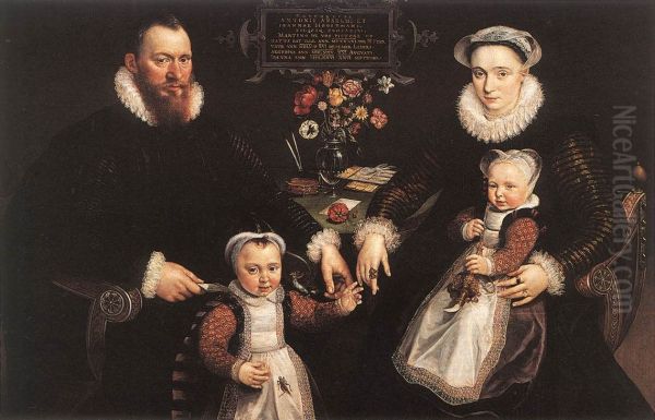 Portrait of Antonius Anselmus (1536-1611), Joanna Hooftmans (1555-1597) and their children - view 1