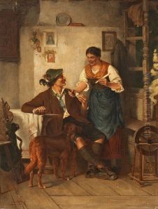 In der Bauernstube. by Hans Hoesch