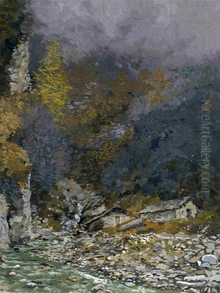 Sils Maria. Isola. Canvas, il petrolio. 40 x 30 cm - view 1