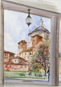 L'Esattoria Civica di Milano - Particolare del portico by unknown