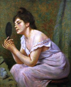 Woman with Mirror by Federico Zandomeneghi