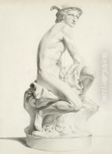 Merkur Schnurt Sich Seine Ledernen Flugelschuhe by Giovanni Domenico Campiglia