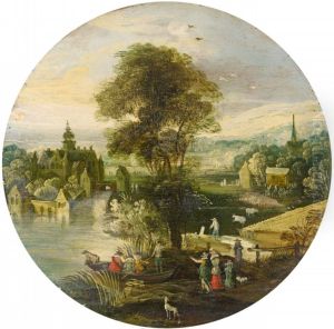 Landscape with water castle