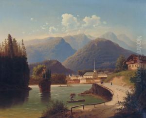 Blick auf Bad Ischl am Wolfgangsee an einem Sommertag Blick auf Bad Ischl am Wolfgangsee an einem Sommertag