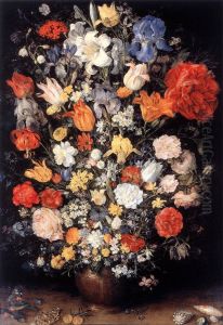 Vase of Flowers with Jewellery, Coins and Shells by Jan Brughel