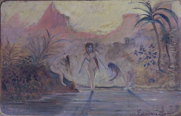 Nymphs at Sunset - view 1