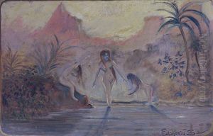 Nymphs at Sunset by Louis Eilshemius