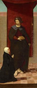 Saint James the Greater with an Augustinian nun by Master Of Lourinha