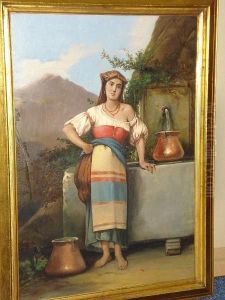 A Young Peasant Woman Collecting Water, Signed
