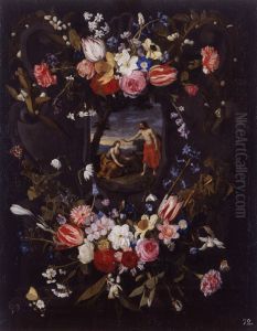 Garland of flowers with the 'Noli me tangere' Garland of flowers with the 'Noli me tangere'