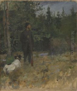 Hunter in the forest near Ask by Eilif Peterssen
