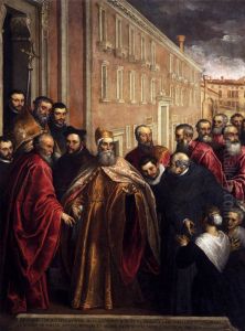Pasquale Cicogna in Dogal Robes Visiting the Church and Hospital of the Crociferi Pasquale Cicogna in Dogal Robes Visiting the Church and Hospital of the Crociferi