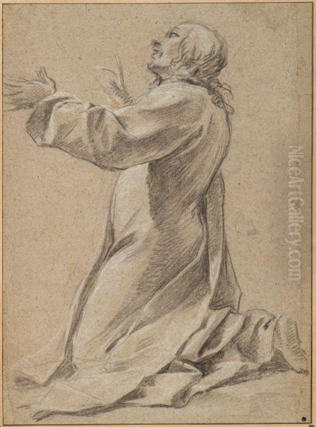 Kneeling Man with Raised Arms - view 1