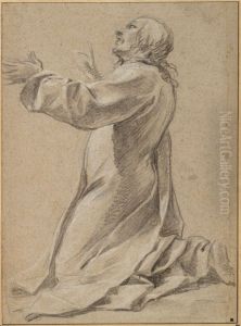 Kneeling Man with Raised Arms