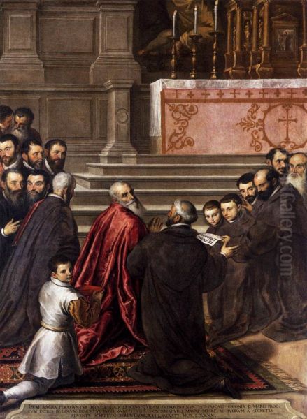 Pasquale Cicogna in the Church of the Crociferi Receives News of His Election to the Dogeship - view 1