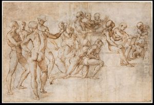Study for the lower left section of the Disputa by Raphael