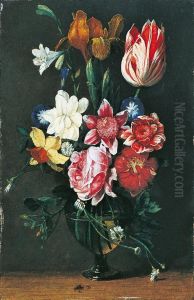Flower still life by Jan Anton van der Baren