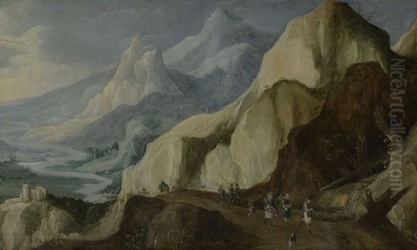 Mountain landscape with a river in a valley - view 1