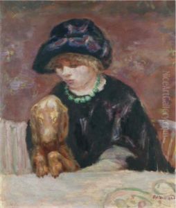 LA FEMME AU BASSET OR PORTRAIT DE MARTHE BONNARD AU BASSET by Pierre Bonnard
