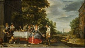 Elegant company on a terrace Elegant company on a terrace