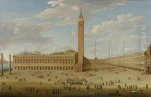 View of the Piazza San Marco, Venice, with the Piazzetta by Hendrik Frans van Lint (Studio Lo)