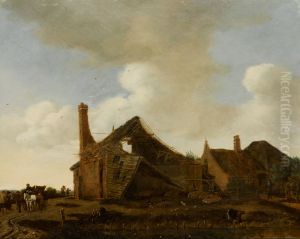 Landscape with a dilapidated cottage by Emanuel Murant