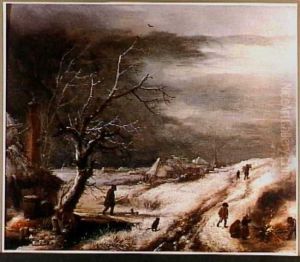 Winter landscape by Philips Wouwerman