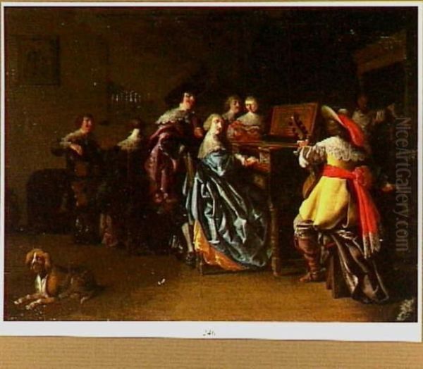 Musical company in an interior - view 1