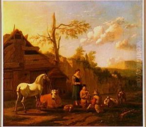 Peasants playing cards by Karel Dujardin