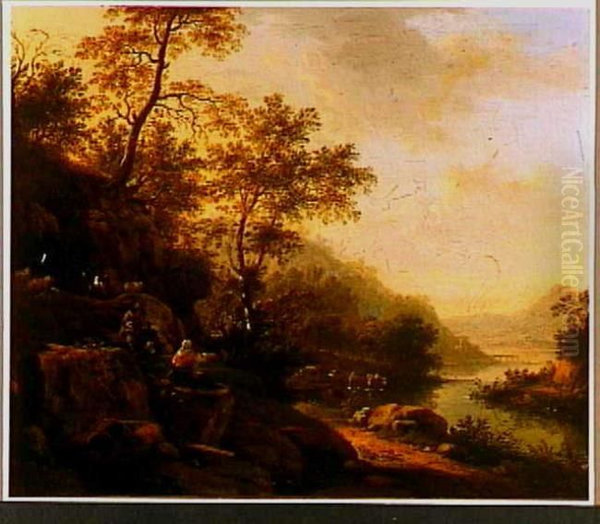 Italianate landscape with cattle and herders - view 1