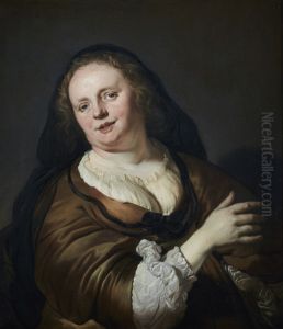 Tronie of a woman with a black veil