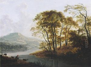 Boomrijk rivierlandschap met geitenhoeder