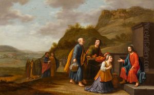 Christ and the woman of Samaria at the well by Floris van Schooten