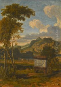 Southern landscape with a sarcophagus Southern landscape with a sarcophagus