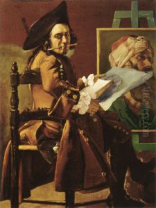 Autoportrait au chevalet by Pierre Subleyras